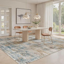 Area Rug for Living Room: 10x14 Washable Neutral Abstract Modern Soft Rugs Non Slip Indoor Floor Stain Resistant Large Carpet for Bedroom Dining Room Office Nursery - Blue Brown by TinyTreasures Baby Boutique