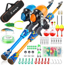 Kids Fishing Pole Kit Set，Portable Telescopic Fishing Rod and Reel Combo Full Kits for Boys, Girls, Beginner, Youth by TinyTreasures Baby Boutique