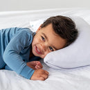 Dreamland Baby Premium Toddler Pillow and White Pillowcase, 13 x 18. Machine Washable, Ergonomic Kids Pillow + Ultra Soft Viscose Pillowcase. Mom-Owned US Business, Premium Materials by TinyTreasures Baby Boutique