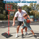 Boys Toy Gifts for 3 4 5 6 7 8 Years Old, Kids Basketball Hoop Adjustable Height 3.5FT-6.2FT, Mini Basketball Hoop for Kid Boys, Basketball Goal Toys Outdoor Indoor Game Gifts for Boys, Red by TinyTreasures Baby Boutique