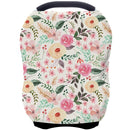Nursing Carseat Canopy Breastfeeding Cover - Multi-use Stretchy Car Seat Covers for Babies, Baby Shower Gifts (Pink Floral) by TinyTreasures Baby Boutique