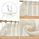 FMFUNCTEX Linen Sheer Pinch Pleated Curtains for Living Room, Linen Flax Beige 108 Inches Long Sheer Curtain See Through Panels for Bedroom, Natural Window Drapes for Farmhouse, Rod Pocket 2 Panels by CozyNest Decor