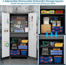 Metal Garage Cabinet with Wheels,71''H Rolling Lockable Steel Tool Storage Cabinet with Pegboard &1 Drawer for Garage,Home,Office,Black Gray, Assembly Required by GreenHaven Gardens