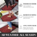 Yimobra Welcome Mat Outdoor Indoor, 29.5x17 Waterproof Door Mat Outside Entrance, All-Weather Non Slip Doormat, Low-Profile Front Door Mat, Porch and Patio Entryway Mat, Wine Red