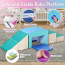 SURPCOS Foam Climbing Blocks for Toddlers - Soft Play Set for Toddlers 1-3 - Climbing Toys - Baby Climbing Gym Foam - with Slide Stairs and Tunnel - Great for All Ages (6 Pc Blue Soft Play Area Set) by TinyTreasures Baby Boutique