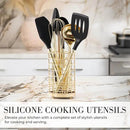 Black and Gold Kitchen Utensils Set - 23-Piece Luxury Kitchen Accessories Includes Gold Measuring Cups, Spoons, Silicone Cooking Utensils and Tools for Baking, Cooking, and Stylish Kitchen Decor by CozyNest Decor