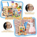 9-in-1 Wooden Activity Cube | Wooden Baby Walker, Sit-to-Stand Learning Walker Activity Center, Early Educational Push & Pull Toys for Baby Toddler Boys Girls, Height & Brake Adjustable by TinyTreasures Baby Boutique