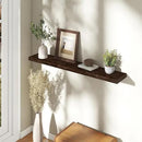 Fun Memories Rustic Elm Wood Floating Shelves for Wall, 48" Floating Shelf Wall Mounted, Long Floating Disply Shelf with Heavy-Duty Bracket for Living Room, Kitchen, Bathroom, Walnut Color, Set of 1 by CozyNest Decor