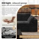 157.5" L Shaped Modern Sofa Modular Sectional Cloud Couch with Ottoman,Deep Seat Upholstered Couches with Corduroy Fabric for Living Room Furniture,Bedroom and Apartment,No Assembly Required,Black by CozyNest Decor
