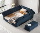 Belffin Modular Sectional Sofa with Storage Chaises Sectional Sleeper Sofa Couch 8 Seat Sectional Bed Blue by CozyNest Decor