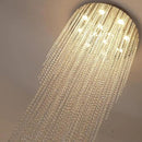 Flashing God H102'' High Ceiling Chandeliers for Entryway Modern Crystal Chandelier Large Foyer Chandeliers Modern Raindrop Chandelier for Villa Staircase,Pendant Light Fixtures