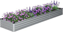 2PCS 12x2x1FT Galvanized Raised Garden Bed Kit,Vegetable Boxes-Rectangle Metal Flower Box,Large Planter Raised Beds Outdoor Garden for Planting,Fruit,Herb-Sliver by GreenHaven Gardens