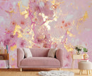 Pink Marble Wallpaper Abstract Gold Texture Murals for Boys and Girls Bedroom Living Room Large Fabric Wall Mural(Not Self-Adhesive) by TinyTreasures Baby Boutique