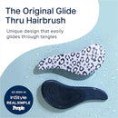 Crave Naturals Glide Thru Detangler Brush - Curly Hair Brush for Women and Kids - Wet and Dry Comb for Adults - Soft Flexible Bristles for Gentle Use - Styling Tool for Curls - Blue Cheetah by TinyTreasures Baby Boutique
