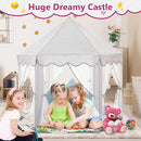Monobeach Princess Tent Girls Large Playhouse Kids Castle Play Tent with Star Lights Gift Toy for Children Indoor and Outdoor Games, 55'' x 53'' (DxH) (Grey) by TinyTreasures Baby Boutique
