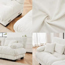 U Shaped Couch Sectional Couch, 4-Seater Cloud Couch Sectional Oversized Couch, Sofa Bed Couch with Round Bolster Armrests 6 Pillows, Modular Couch Home Sofa Living Room Couch(White) by CozyNest Decor