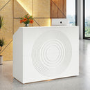 46.5" Reception Desk, Modern Front Desk Counter Table with Open Shelves