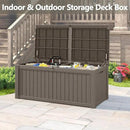 150 Gallon Resin Deck Box, Large Indoor and Outdoor Storage Box, Weatherproof and UV Resistant Outdoor Storage Box with Built-in Steel Beams for Patio, Cushions, Pool Supplies by CozyNest Decor