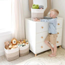 NaturalCozy 13 Inch Cube Storage Bins Cotton Rope Woven Baskets for Organizing 3-Pack | 13 x 13 Storage Cubes | Fabric Square Storage Baskets for Shelves Organizer, Kids Toy Bins, Closet Baby Nursery by CozyNest Decor