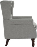 Accent Chair, Upholstered Armchair with Button Tufted High Back & Solid Wood Legs, Comfy Wingback Reading Single Sofa Chair for Small Spaces, Living Room, Bedroom (Light Grey, Set of 1) by CozyNest Decor