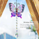 Set 2 Metal Butterfly Suncatchers for Windows - 14" Outdoor Fence Wall Art Decor, Rainbow Prisms Sun Catchers with Crystals Hanging for Home Garden Ornament by GreenHaven Gardens