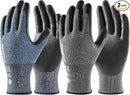 LANON Gardening Gloves for Men Women, 2 Pairs Nitrile Coated Garden Gloves with Grip, Breathable B.COMB AIR Technique, Dusty Olive & Bluebird, Large by GreenHaven Gardens
