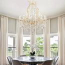 Crystal Chandelier for High Ceilings, Gold Chandelier, 15 Lights Modern Gold Crystal Chandeliers, Large Chandeliers for Staircase Foyer Entryway Living Room, 2 Layers by CozyNest Decor
