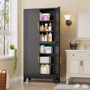 75.2" Tall Metal Pantry Cabinet, Storage Cabinets with 4 Door and 4 Adjustable Shelves, Black Kitchen Pantry Storage Cabinet, Freestanding Cupboard for Kitchen Dining Room Living Room Bathroom by CozyNest Decor