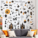84 PCS Window Clings - Halloween Wall Stickers for Living Room, Pumpkins, Castles, Bats, Cats, Vampire, Witch Stickers, Household Decorative Murals, Party Supplies by CozyNest Decor