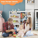 Kids Toy Storage Organizer with 3 Removable Plastic Bins Toddler Montessori Bookshelf with Stuffed Animal Net Holder Baby Bookcase Plush Organizer for Playroom,Bedroom,Kids Room,Classroom,Nursery by CozyNest Decor