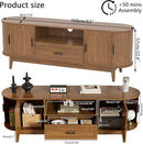 63" Fluted TV Stand for Tvs up to 70", Mid-Century Modern Entertainment Center with Drawers and Fluted Doors, Curved TV Media Console Table with Sliding Doors for Living Room, Bedroom (63") by CozyNest Decor