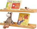 Nursery Book Shelves, Scalloped Floating Shelves Set of 2 Solid Pine Wood Wall Mounted Bookshelf with Wave Lip for Bedroom Kids, Toddler Room, Baby Room 24inch Natural by TinyTreasures Baby Boutique