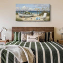 amatop Large Coastal Wall Art Nautical Beach Canvas Art Print Flower-Filled Boat on Sand Ocean Waves Seaside Seascape ArtworkSea Birds Marine Picture Home Decor for Living Room Bedroom Office 48×24 Inch by CozyNest Decor
