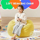 Hobestluk 2.5FT Bean Bag Chair Beanbags Small Bean Bag Chair with Filler Included Teardrop Bean Bag with Removable Cover for Bedroom Living Room (Small, Yellow) by CozyNest Decor