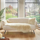 AMTOVO Faux Sheepskin Rug, Beige Ultra Soft Fluffy Shag Area Rug, 2 x 6 ft Faux Fur Rug for Bedroom Sofa Throw Cushion Room Decor, Sheepskin by CozyNest Decor