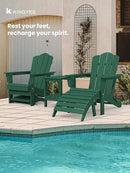 KINGYES Folding Adirondack Ottoman for Adirondack Chair, Green by GreenHaven Gardens