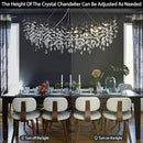 Modern Black Rectangle Crystal Tree Branch Chandelier, 55" 16-Light K9 Crystal Chandeliers for Dining Room, Rectangular Dining Room Chandelier Over Table,for High Ceiling,Kitchen by CozyNest Decor
