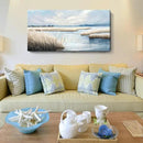 amatop Large Coastal Wall Art Abstract Landscape Beach Ocean Marsh Canvas Print Calming Soft Blue and Beige Wetland Picture Minimalist Neutral Nature Artwork for Bedroom Living Room Office 48x24 by CozyNest Decor