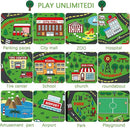 Kids Carpet Playmat Rug 4 x 6 ft Player Car Rug, City Life Traffic Road Map Mat Educational Game Area Mat for Toddler Children Playroom Classroom Bedroom(Green) by CozyNest Decor