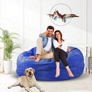 Bean Bag Chair for Adults 4FT,Soft Removable Cover for Teens/Girls Bedroom,Fluffy Giant Round Floor Beanbag Lounger Chairs (No Filler,Sapphire) by CozyNest Decor