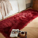 AMTOVO Faux Fur Rug, Burgundy Ultra Soft Fluffy Shag Sheepskin Rug, 2 x 6 ft Runner Area Rugs for Bedroom Sofa Throw Cushion Room Decor, Rectangle by CozyNest Decor