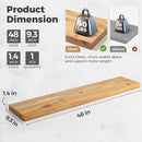 RICHFOCUS Elm Floating Shelves for Wall - 48" W x 9.3" D Rustic Solid Wood Shelves with Invisible Bracket, Wall-Mounted for Living Room, Bedroom, Kitchen Storage & Display, Set of 1, Natural by CozyNest Decor