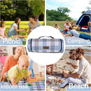 HX&OD Outdoor Picnic Blanket, Extra Large, 80''x60'' Waterproof Foldable Blankets Gingham Picnic Mat for Beach, Camping Grass Lawn Park Accessories Cute Couple Ideas Wedding (Coffee Color, 80”x60”) by TinyTreasures Baby Boutique