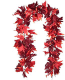 Lvydec 2 Pack Maple Leaves Fall Garland - 5.9ft/Strand Artificial Foliage, Red Fall Leaves Autumn Decoration for Home, Wedding, Party, Halloween, Thanksgiving by CozyNest Decor