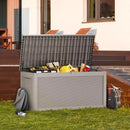 260 Gallon Waterproof Outdoor Storage Box,Large Resin Deck Box,Lockable Outside Storage Box Container for Patio Furniure,Garden,Tools (260 Gallon,Grey) by GreenHaven Gardens