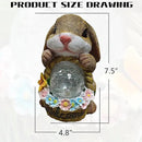 Solar Rabbit Garden Outdoor Statues,Resin Rabbit Figurine Carrying Flower Basket and Magic Orb with Solar LED Lights, Lawn Decor Outdoor Statue for Patio, Balcony, Yard Ornament by GreenHaven Gardens