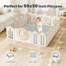 ACOMOPACK Baby Play Mat for Floor 1.3" Thick Memory Foam 50x50 Soft Velvet Playpen Mat for Kids,Infants,Toddlers,Tummy Time Crawling Mats with Non-Slip Bottom,Yoga,Tatami,Nursery Rug（Light Grey） by CozyNest Decor