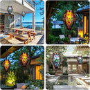 Hummingbird Hot Air Balloon Solar Lantern, Metal & Glass Flickering Flame Light Solar Lantern, Hanging Waterproof Solar Lanterns Outdoor for Garden Patio Tree Decoration by GreenHaven Gardens