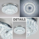 12 Inch Crystal Chandelier LED Ceiling Light 2 Tier Flush Mount Ceiling Light Fixtures Modern Chandelier Lighting for Hallway Bedroom Dining Room Kitchen (Cool White) by CozyNest Decor