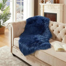 AMTOVO Faux Fur Rug, Dark Blue Area Rug, Fluffy Sheepskin Rug, Fuzzy Ultra Soft 2 x 4 ft Shag Rugs for Bedroom Sofa Throw Cushion Room Decor, Sheepskin by CozyNest Decor